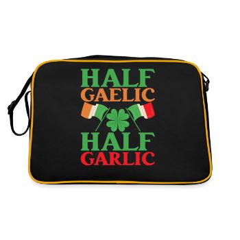 Moitié Gaélique Moitié Ail Irlande Irlandais Irlandais - Sac Retro - noir/or - Dos