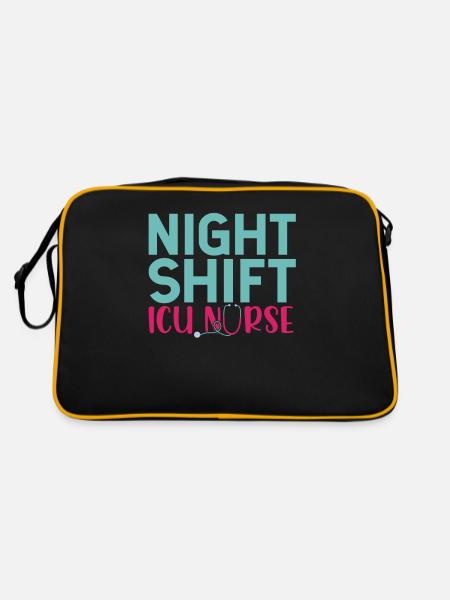 Night Shift Intensive Care Nurse Intensive Care - Retro Bag - black/gold - Back