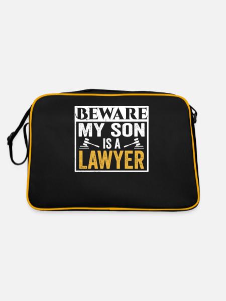 Attention Mon fils est avocat avocat - Sac Retro - noir/or - Dos