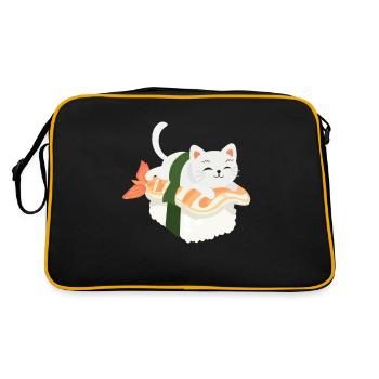 Drôles de sushi cats pour tous les amoureux des chats - Sac Retro - noir/or - Dos