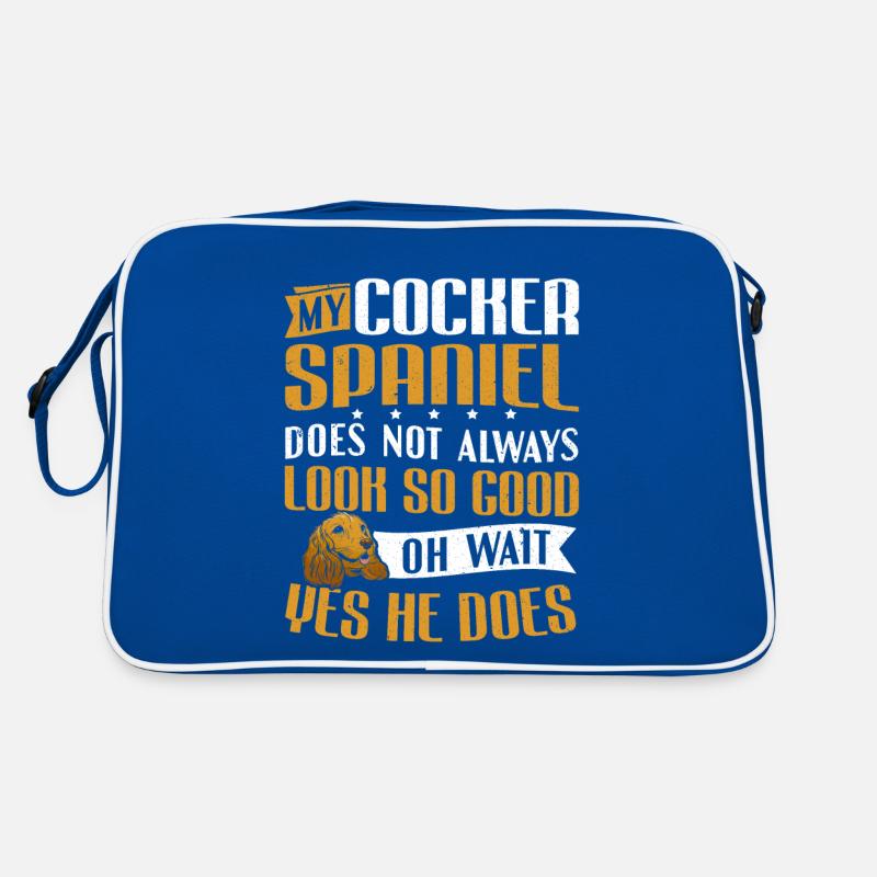 Mein Cocker Spaniel sieht gut aus Retro Tasche