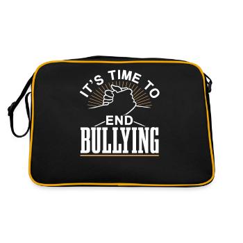 Es Ist An Der Zeit Mobbing Zu Beenden Mobber - Retro Tasche - Schwarz/Gold - Hinten