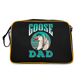 Goose Father Papa Animal Geese Pet Goose - Retro Bag - black/gold - Back