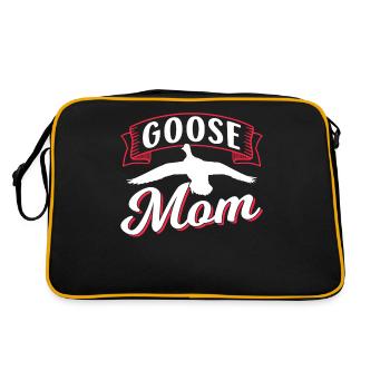 Goose Mother Mama Goose Pet Geese Animal - Retro Bag - black/gold - Back