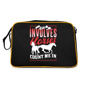 Quand il s’agit de chevaux, je monte à cheval - Sac Retro - noir/or - Dos
