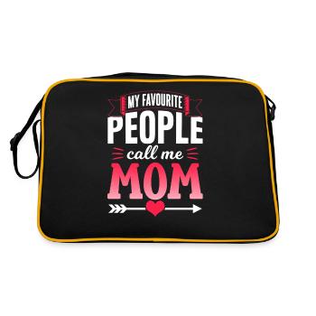 My favorite people call me mom mom mom - Retro Bag - black/gold - Back