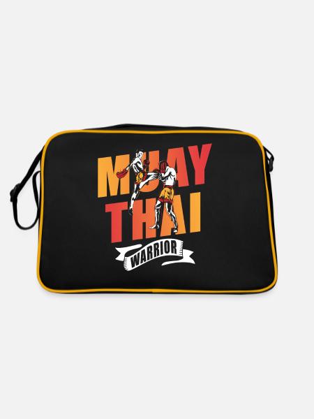 Muay Thai Warrior Fighter Martial Arts Martial Arts Martial Arts - Retro Bag - black/gold - Back
