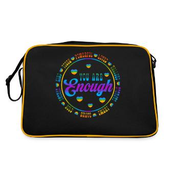 You Are Enough LGBTQ Inspirational - Retro Tasche - Schwarz/Gold - Hinten