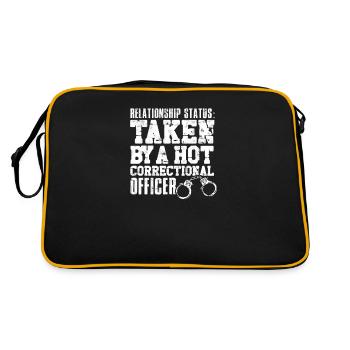 Beziehungsstatus, der von einer heißen Korrektur aufgenommen wurde - - Retro Tasche - Schwarz/Gold - Hinten