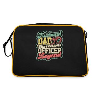 Husband dad corrections officer legend - - Retro Bag - black/gold - Back