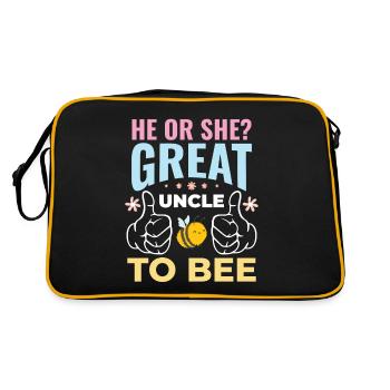 He Or She Great Uncle To Bee Great Uncle - Retro Bag - black/gold - Back