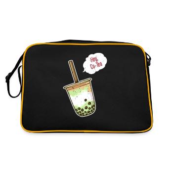 Hey Cu Tea Bubble Tea Boba Milk Tea Kawaii - - Retro Bag - black/gold - Back