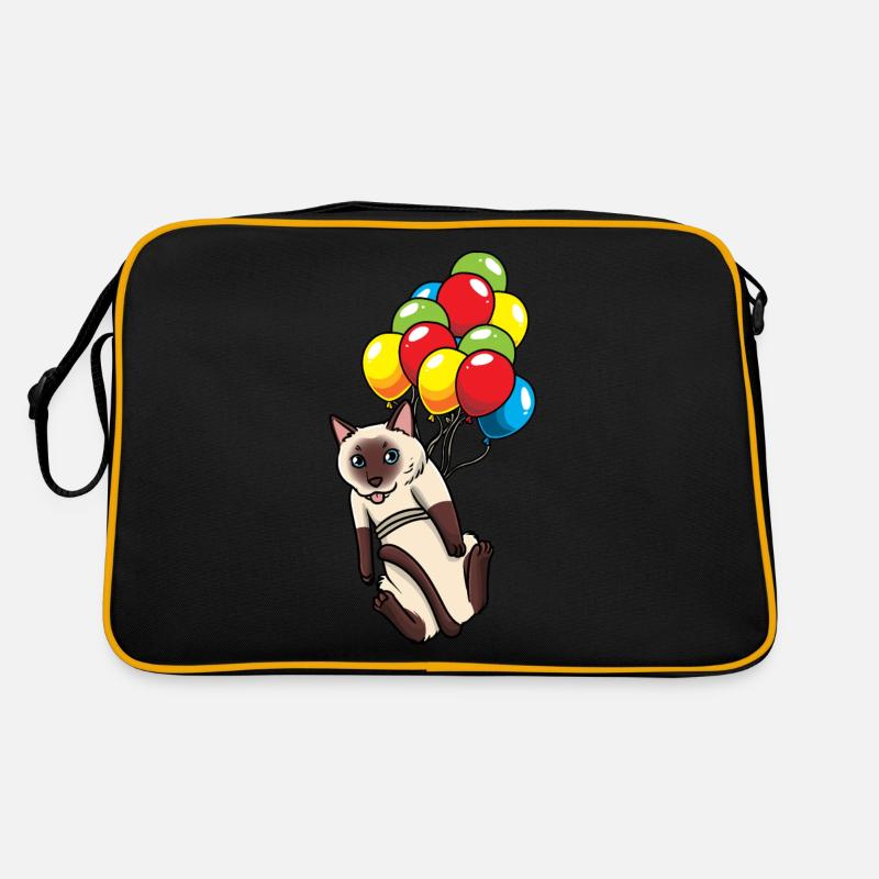 Siamkatze an Luftballons Katze Retro Tasche