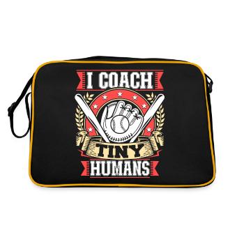 J’entraîne Tiny Humans Entraîneur de baseball Entraîneur sportif - Sac Retro - noir/or - Dos