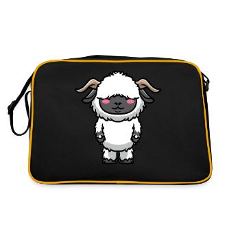 Walliser Schwarznasenschaf Schafe - Retro Tasche - Schwarz/Gold - Hinten