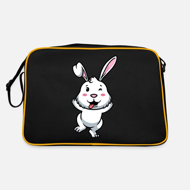 White Rabbit Emoticon Rabbit Retro Bag