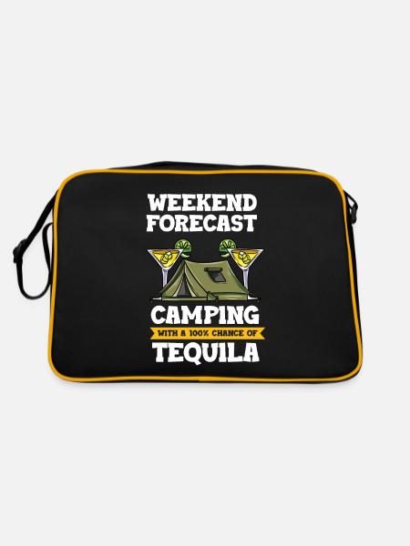 Camping - Retro Tasche - Schwarz/Gold