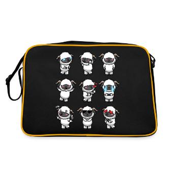Walliser Schwarznasenschaf Schafe - Retro Tasche - Schwarz/Gold - Hinten