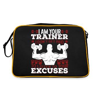 Funny muscles bend weightlifting butt stuff - Retro Bag - black/gold - Back