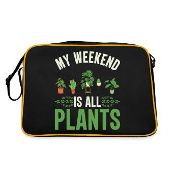 Relax and switch off Plant and harvest flowers - Retro Bag - black/gold - Back