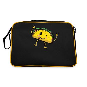Taco Emoticon Cuisine mexicaine - Sac Retro - noir/or - Dos