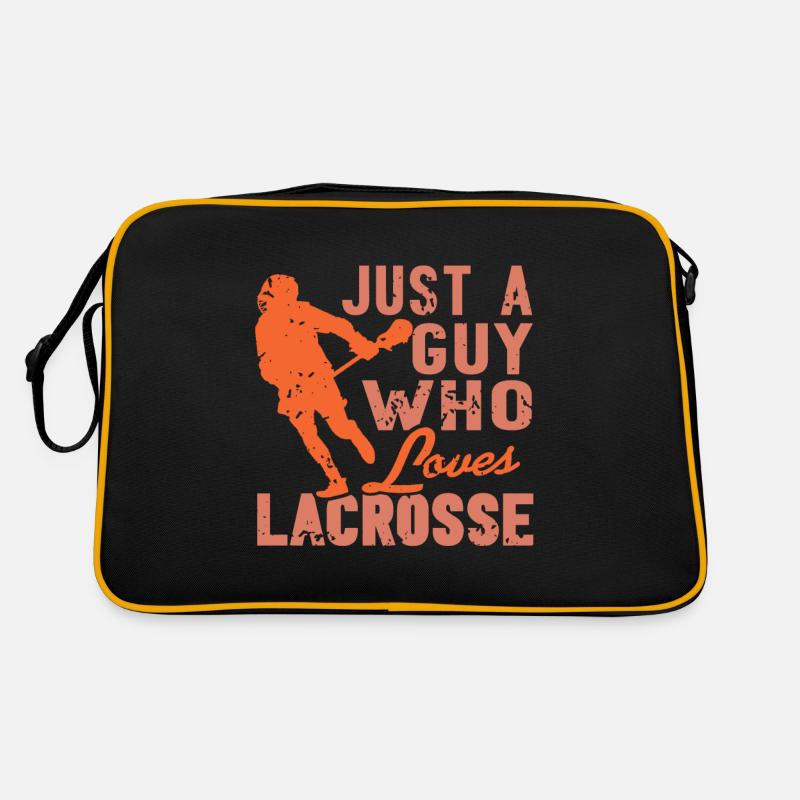 Nur ein Typ, der Lacrosse liebt Retro Tasche