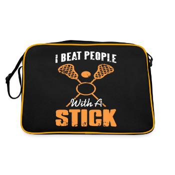 Je bats les gens avec un bâton - Sac Retro - noir/or - Dos