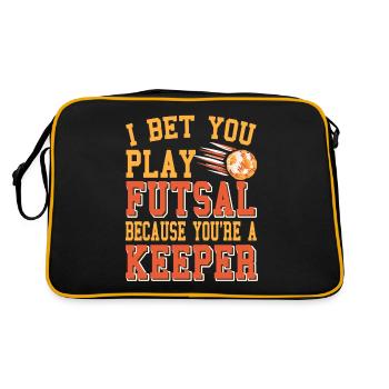 Bet you play futsal because you're a keeper - Retro Bag - black/gold - Back