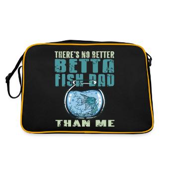 There is no better fighting fish dad than me - Retro Bag - black/gold - Back