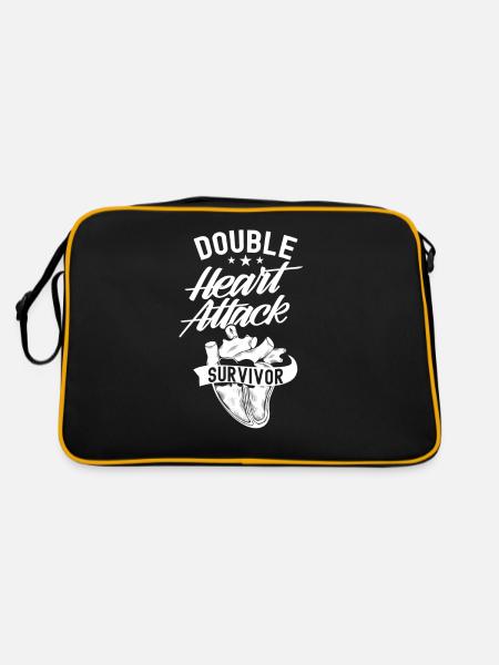 Survivor of a double heart attack survives - Retro Bag - black/gold - Back