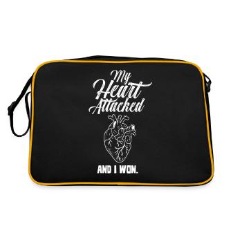 My heart attacked and I won - Retro Bag - black/gold - Back