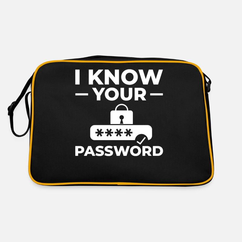 Mot de passe Pirate de sécurité Piratage informatique - Sac Retro - noir/or