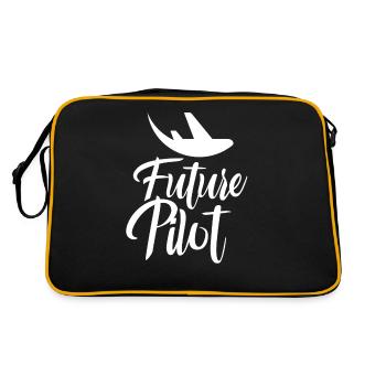 Zukünftiger Pilot Jet Kleinflugzeug Leichtflugzeug - Retro Tasche - Schwarz/Gold - Hinten
