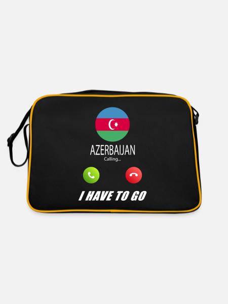 Azerbaijan calls lusiger flags saying - Retro Bag - black/gold - Back