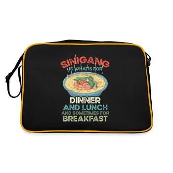 Sinigang Mittagessen Filipino Essen Pinay Pinoy - Retro Tasche - Schwarz/Gold - Hinten