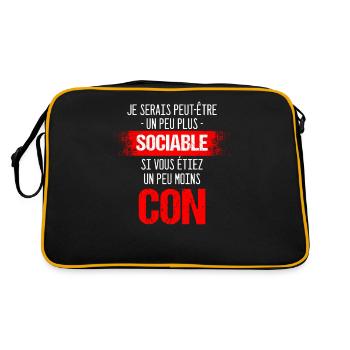 Je Serais Peut-être Un Peu Plus Sociable Si Vous - Sac Retro - noir/or - Dos