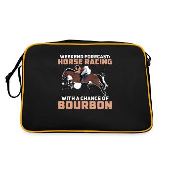 Wochenendprognose Pferderennen Lustiger Derby Day - Retro Tasche - Schwarz/Gold - Hinten