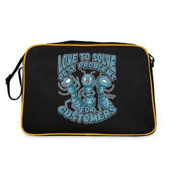 Love To Solve Pest Problems Design for a Bug - Retro Tasche - Schwarz/Gold - Hinten