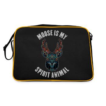Moose Is My Spirit Animal Moose Gift - Retro Bag - black/gold - Back
