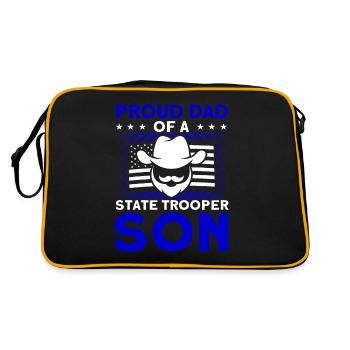 Fier papa Policier Du Service de Police Policier - Sac Retro - noir/or - Dos