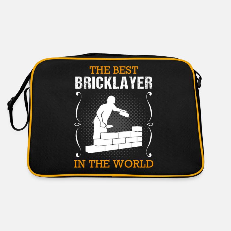 Maurer Bauhandwerker Beruf Ausbildung Geschenk - Retro Tasche - Schwarz/Gold