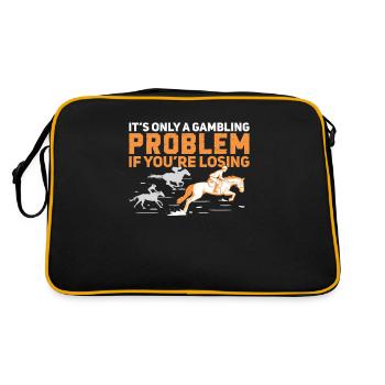 Lustiges Derby Day Gambling Problem für - Retro Tasche - Schwarz/Gold - Hinten