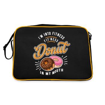 Ich stehe auf Fitness Fit'ness Donut In My Mouth - Retro Tasche - Schwarz/Gold - Hinten