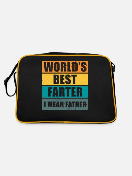 Farter Père Pète s’amuser à dire drôle Fête des Pères - Sac Retro - noir/or - Dos