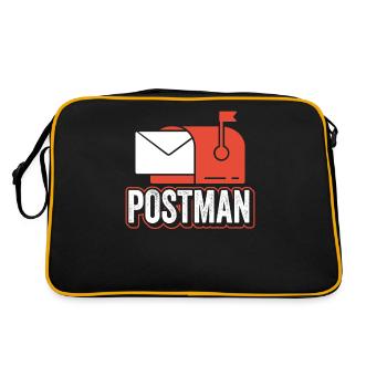 Postman Postman Delivery Courier Parcel Service - Retro Bag - black/gold - Back