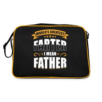 Farter Père Pète s’amuser à dire drôle Fête des Pères - Sac Retro - noir/or - Dos