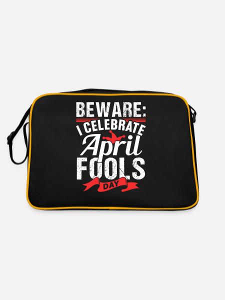 I Celebrate April Fool's Day April Fool's Day - Retro Bag - black/gold - Back