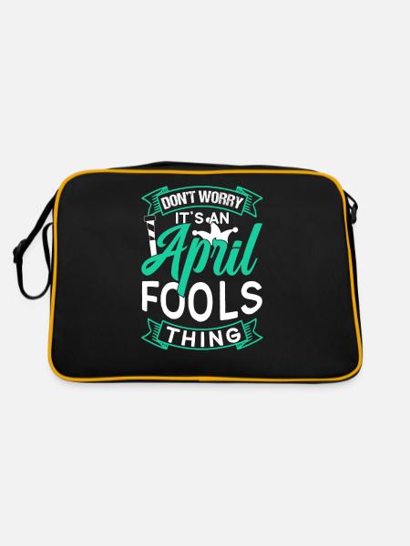 Don't Worry This Is An April Fool's Joke Thing Joke - Retro Bag - black/gold - Back
