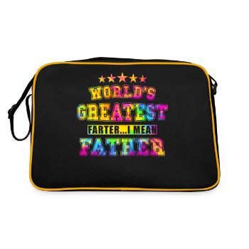 Farter Père Pète s’amuser à dire drôle Fête des Pères - Sac Retro - noir/or - Dos