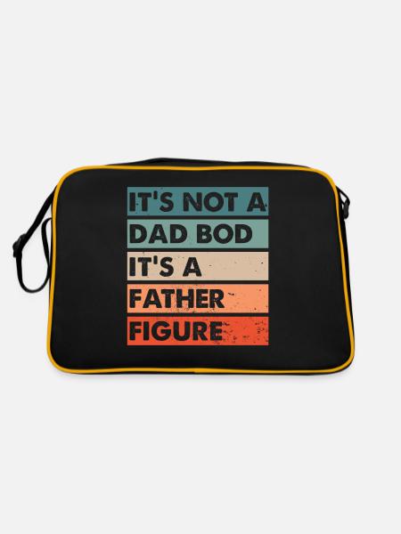 Dad Bod father figure - Retro Tasche - Schwarz/Gold - Hinten